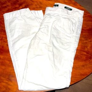 J Crew White Linen & Cotton Belmarin Pants